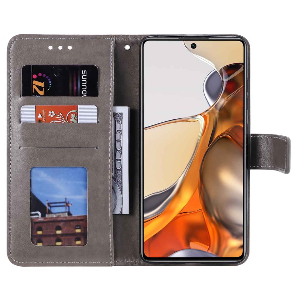 Hülle für Xiaomi 11T/11T Pro Handy Tasche Flip Case Cover Etui Mandala Grau