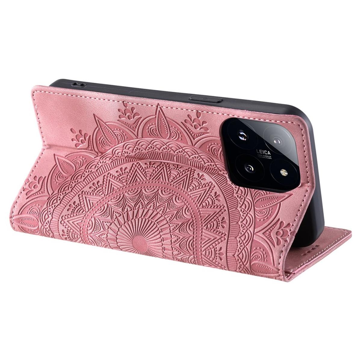 Hülle für Xiaomi 14 Handyhülle Flip Case Cover Schutz Tasche Etui Mandala Rose