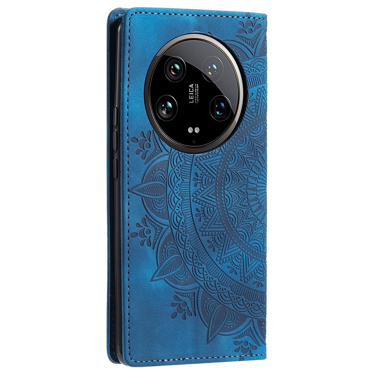 Hülle für Xiaomi 14 Ultra Handyhülle Flip Case Cover Tasche Etui Mandala Blau