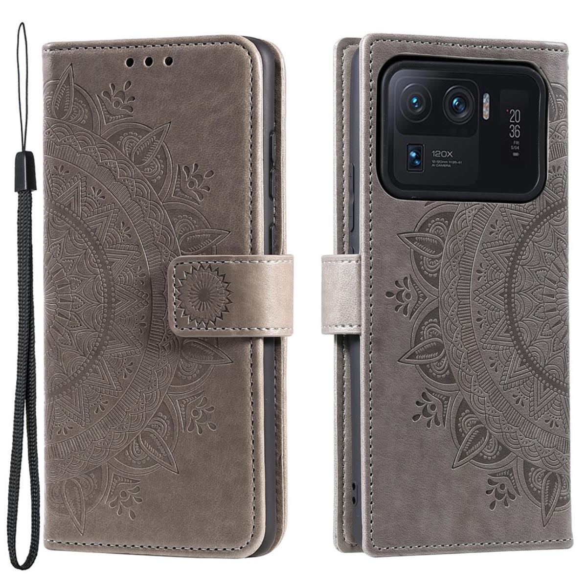 Hülle für Xiaomi Mi 11 Ultra Handyhülle Flip Case Cover Schutzhülle Mandala Grau