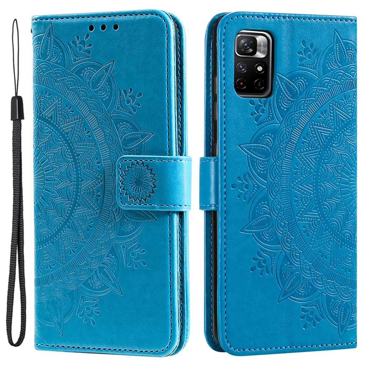 Hülle für Xiaomi Poco M4 Pro 5G/Redmi Note 11S 5G Handy Flip Case Mandala Blau