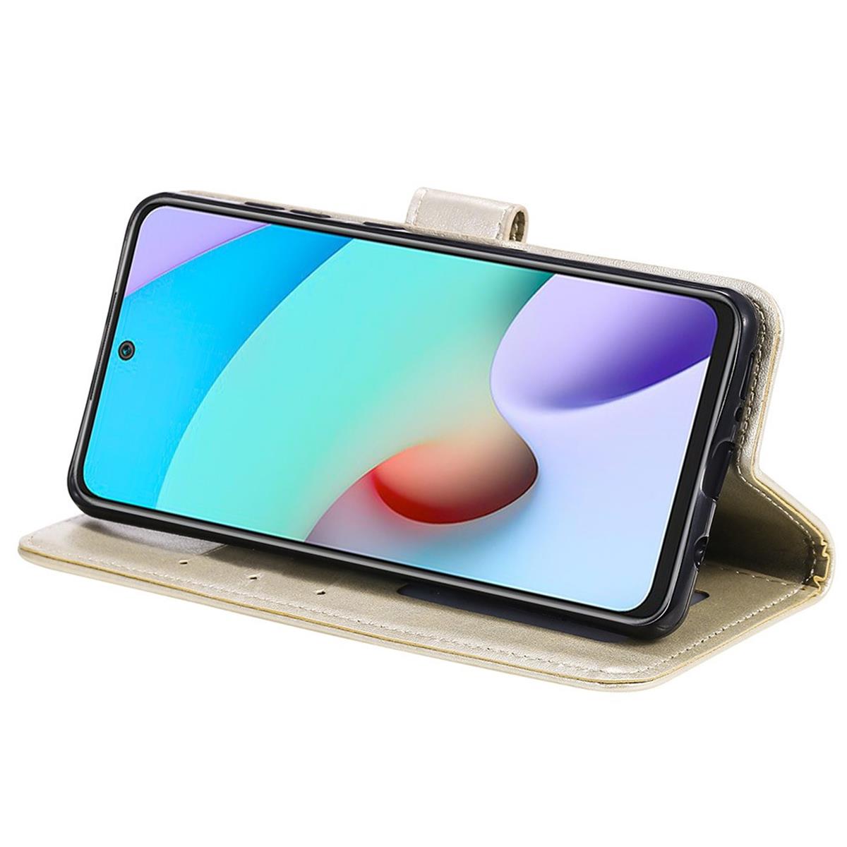 Hülle für Xiaomi Redmi 10/10 Prime Handy Tasche Flip Case Cover Mandala Gold