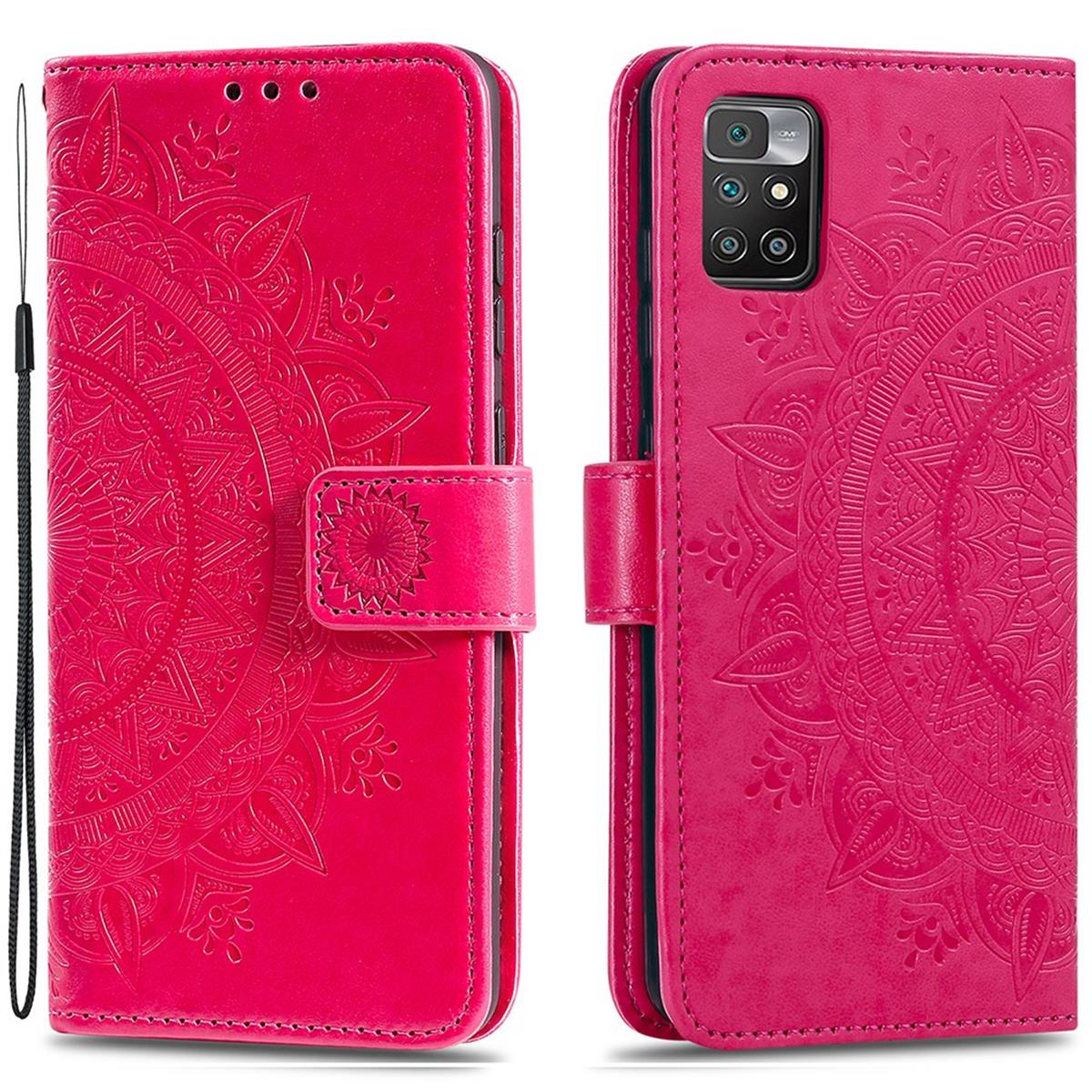 Hülle für Xiaomi Redmi 10/10 Prime Handy Tasche Flip Case Cover Mandala Pink