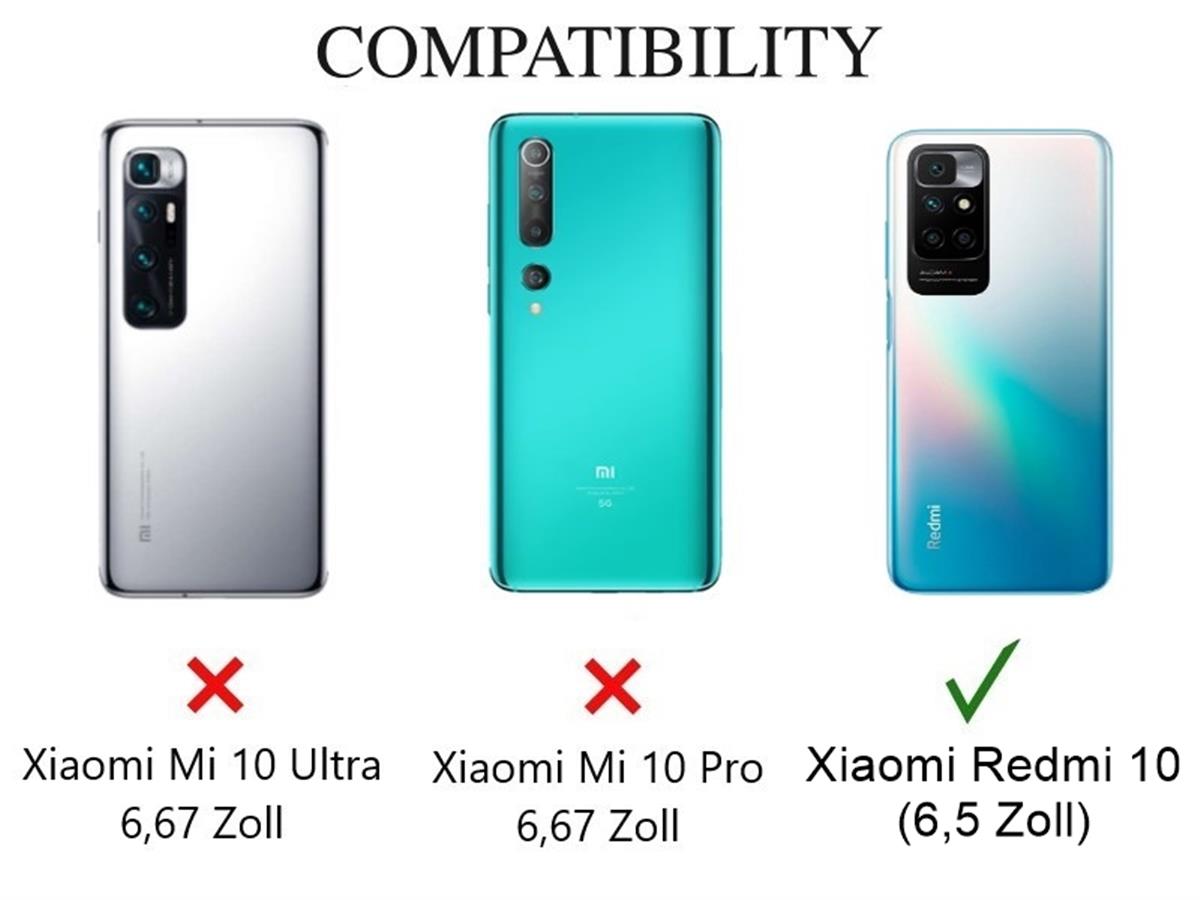 Hülle für Xiaomi Redmi 10/10 Prime Handyhülle Silikon Case Cover Etui Matt Weiß