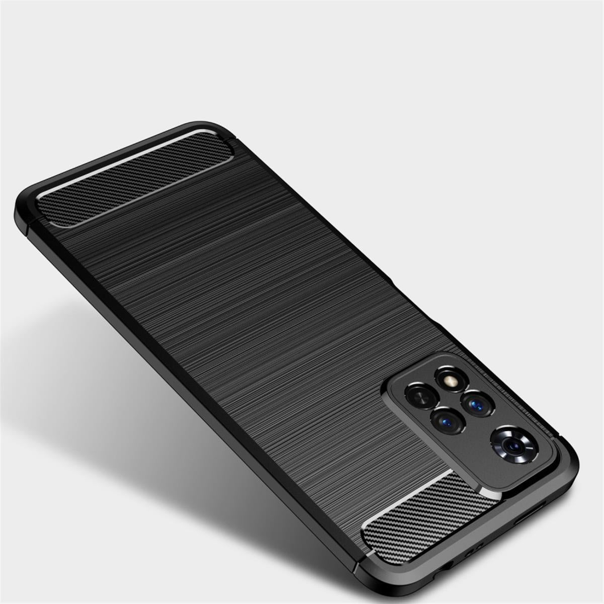 Hülle für Xiaomi Redmi Note 11 Pro Plus 5G Handy Silikon Cover Case Carbonfarben