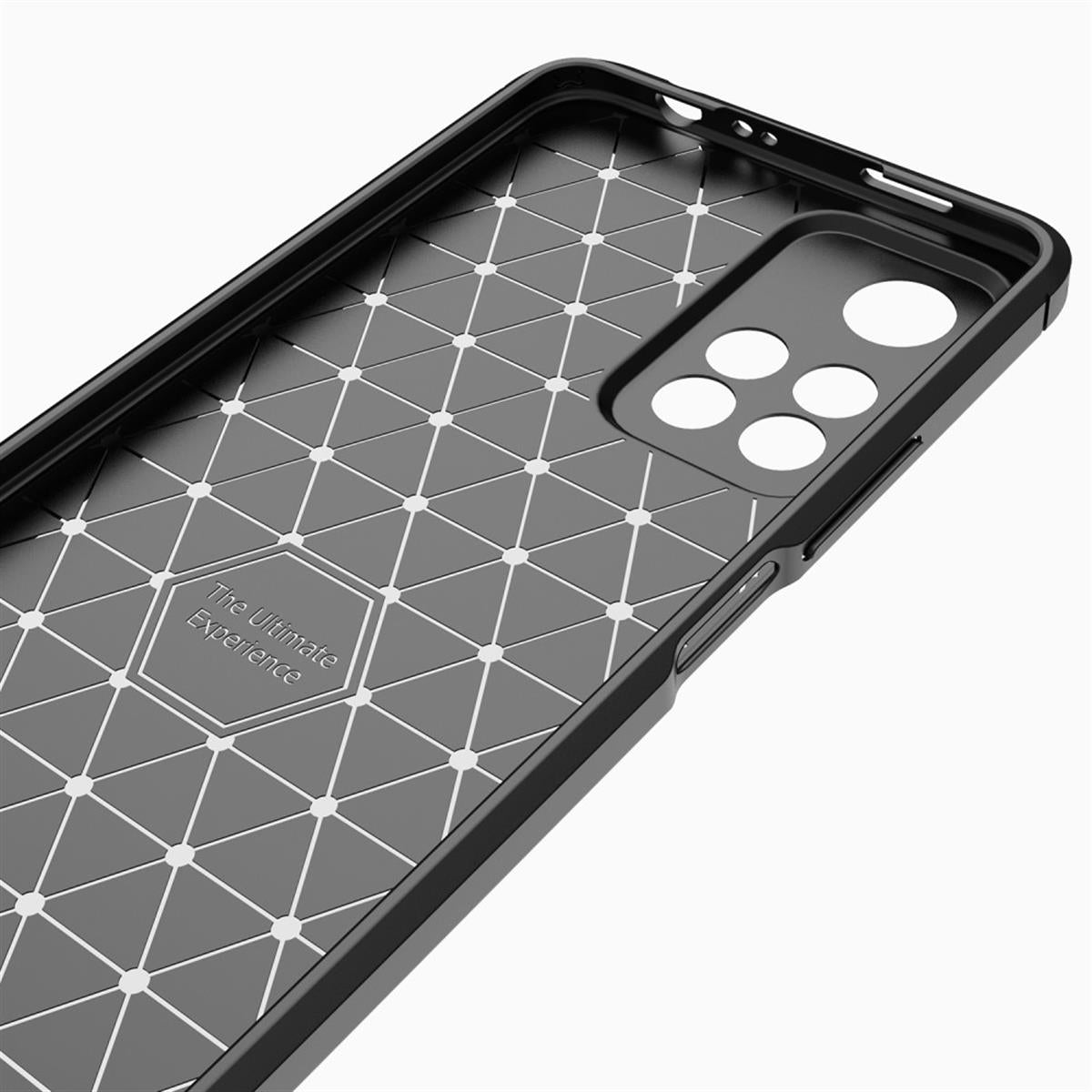 Hülle für Xiaomi Redmi Note 11 Pro Plus 5G Handy Silikon Cover Case Carbonfarben