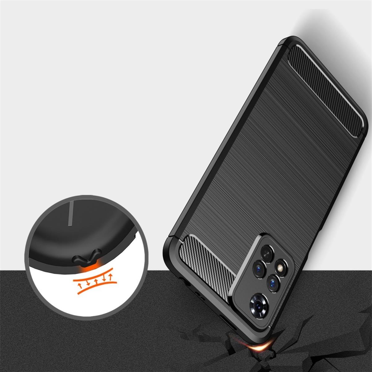 Hülle für Xiaomi Redmi Note 11 Pro Plus 5G Handy Silikon Cover Case Carbonfarben
