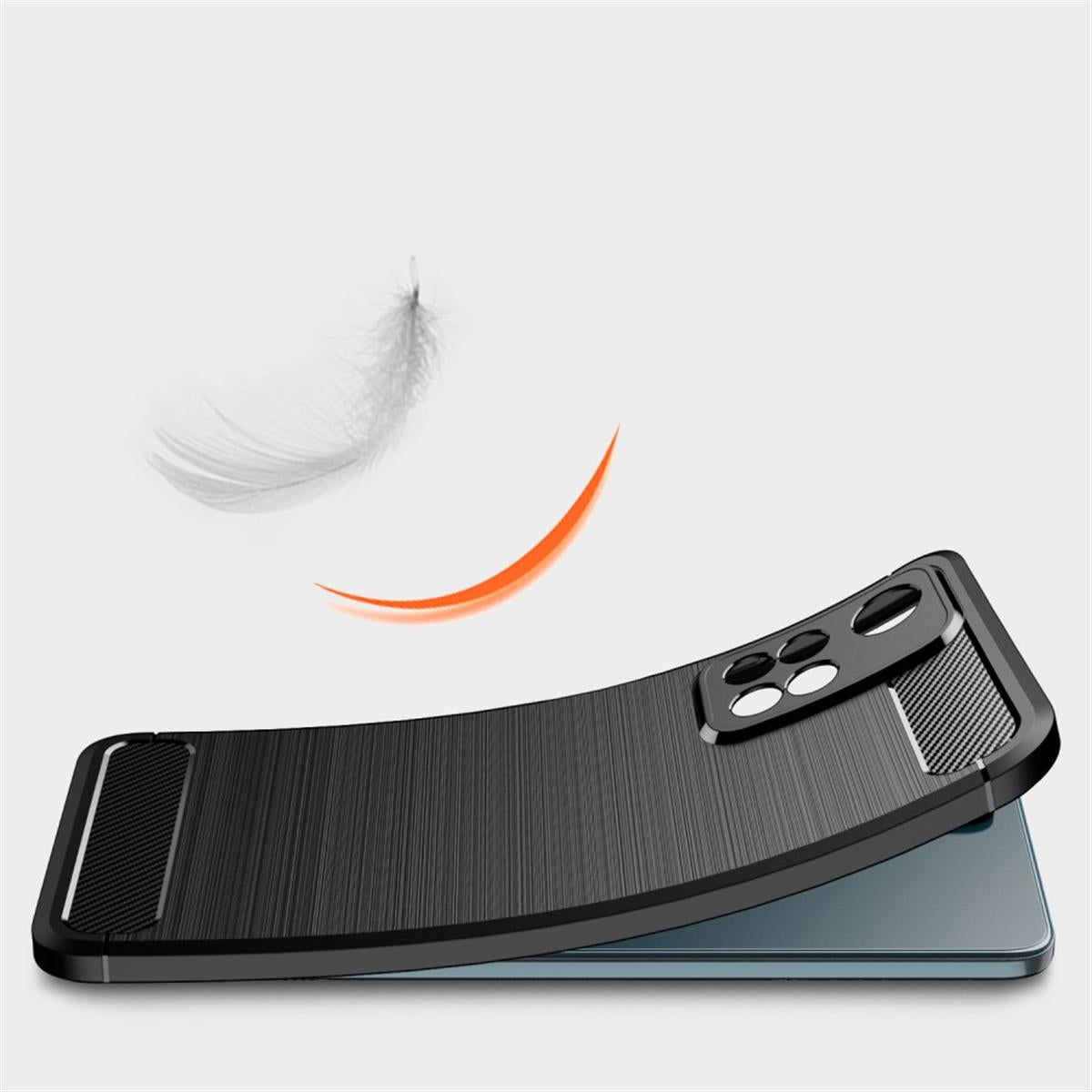 Hülle für Xiaomi Redmi Note 11 Pro Plus 5G Handy Silikon Cover Case Carbonfarben
