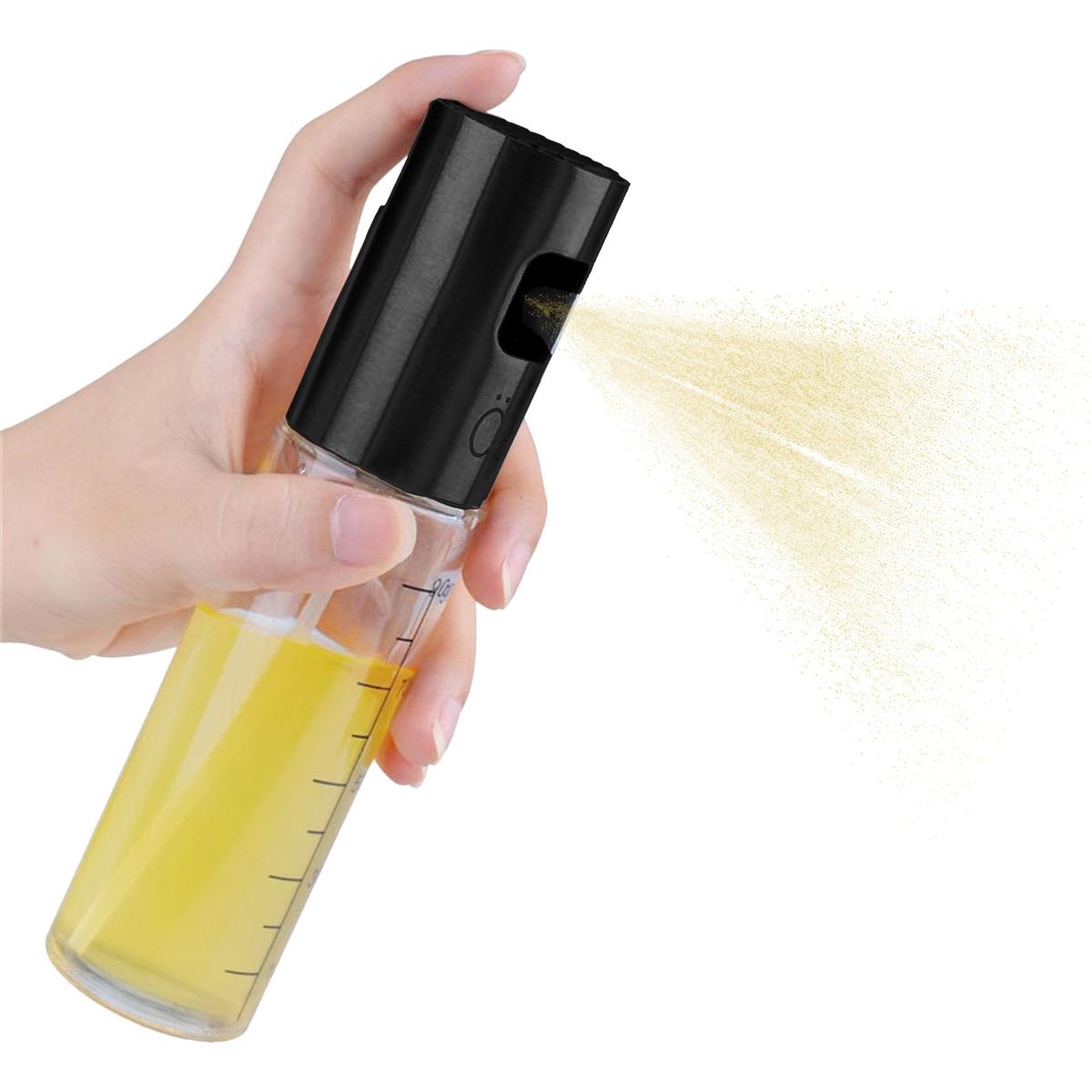 Ölsprüher für Speiseöl Öl Sprühflasche Ölzerstäuber Oil Sprayer Ölspender Schwarz