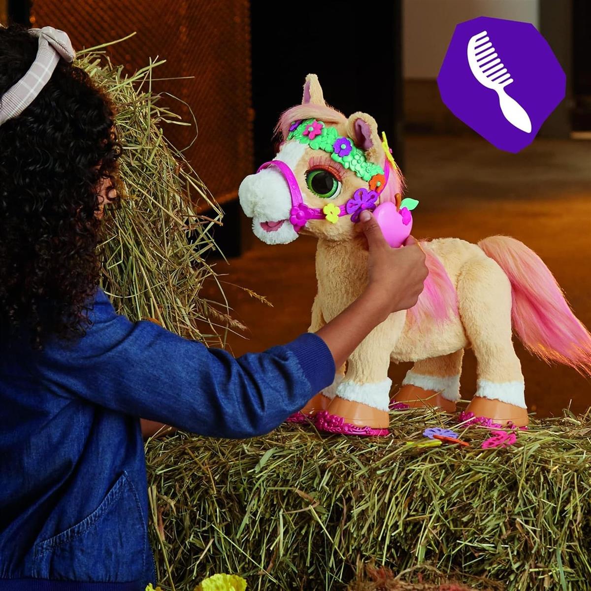 FurReal Hasbro Cinnamon, Mein stylisches Pony, 80+ Geräusche, Reaktionen, 26 Accessoires, (35 cm)