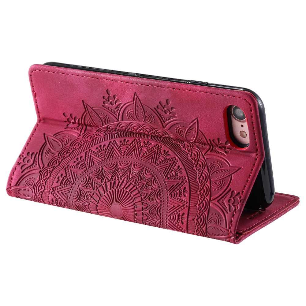 Hülle für Apple iPhone 16e Handyhülle Flip Case Cover Tasche Etui Mandala Rot