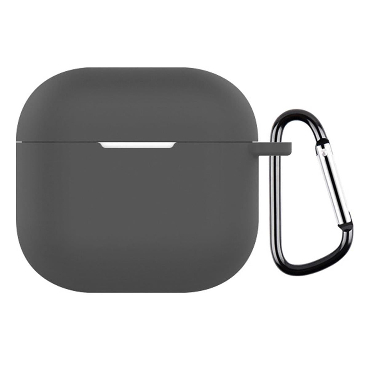 Hülle für Apple AirPods 4 Silikon Case Cover Etui Bumper Schutzhülle Dunkelgrau
