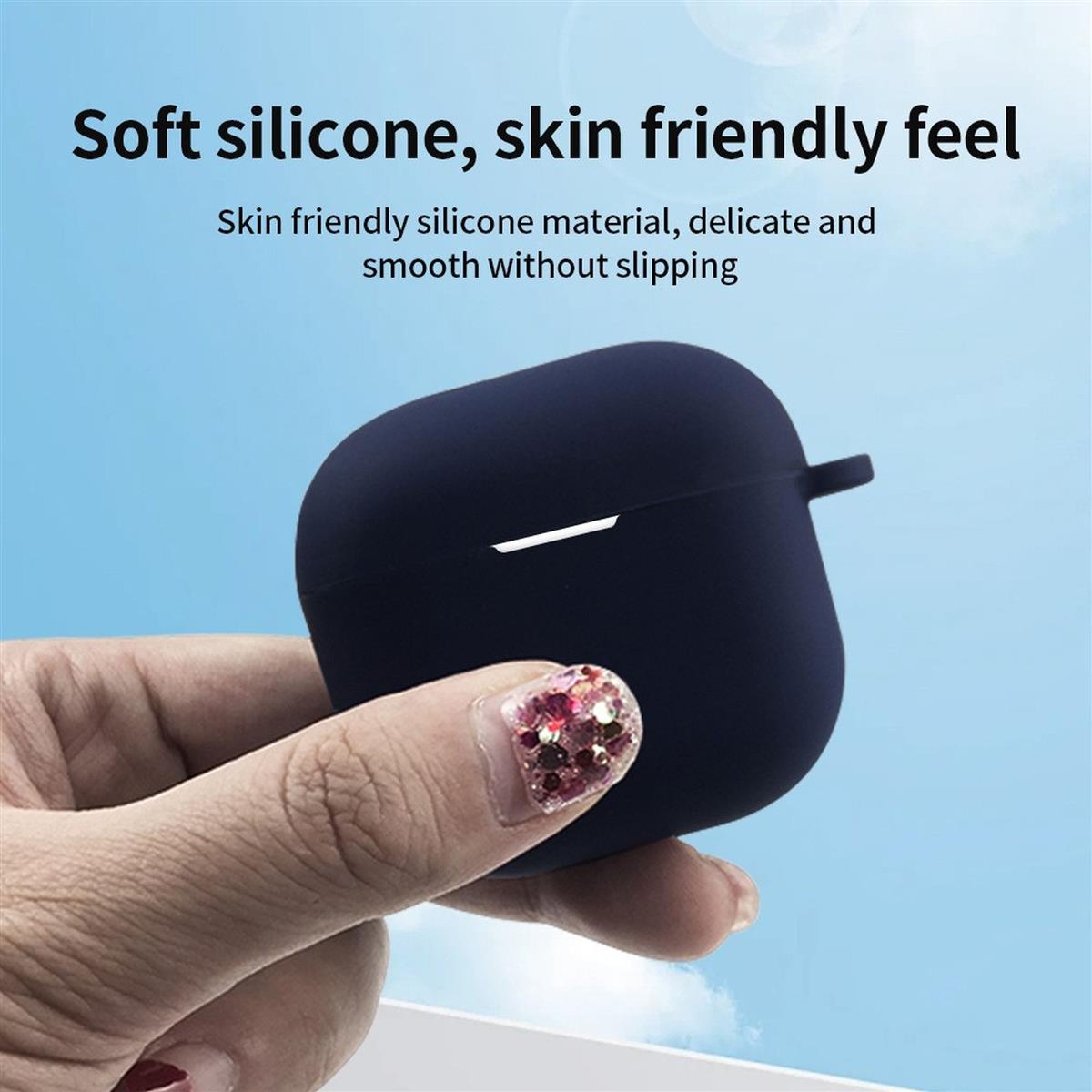 Hülle für Apple AirPods 4 Silikon Case Cover Etui Bumper Schutzhülle Dunkelgrün