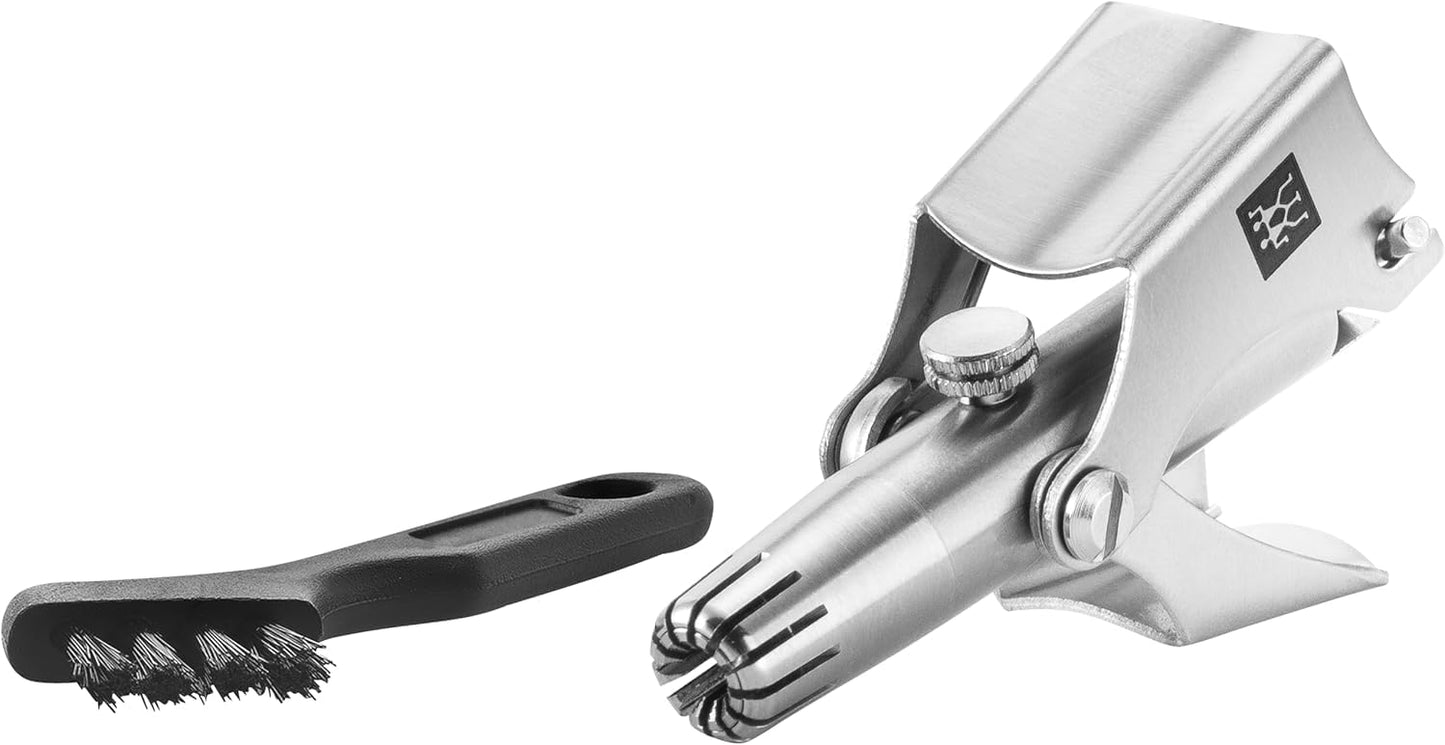 ZWILLING Nasen und Ohrenhaartrimmer (Sichere Haarentfernung, innenliegende Schneiden, Inklusive Reinigungspinsel), Premium, Silber, 50 mm