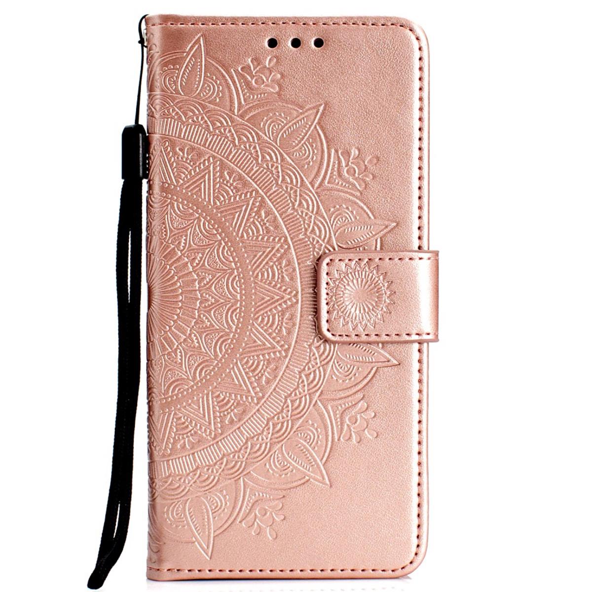 Hülle für Samsung Galaxy S10e Handyhülle Flip Case Schutzhülle Mandala Rosegold