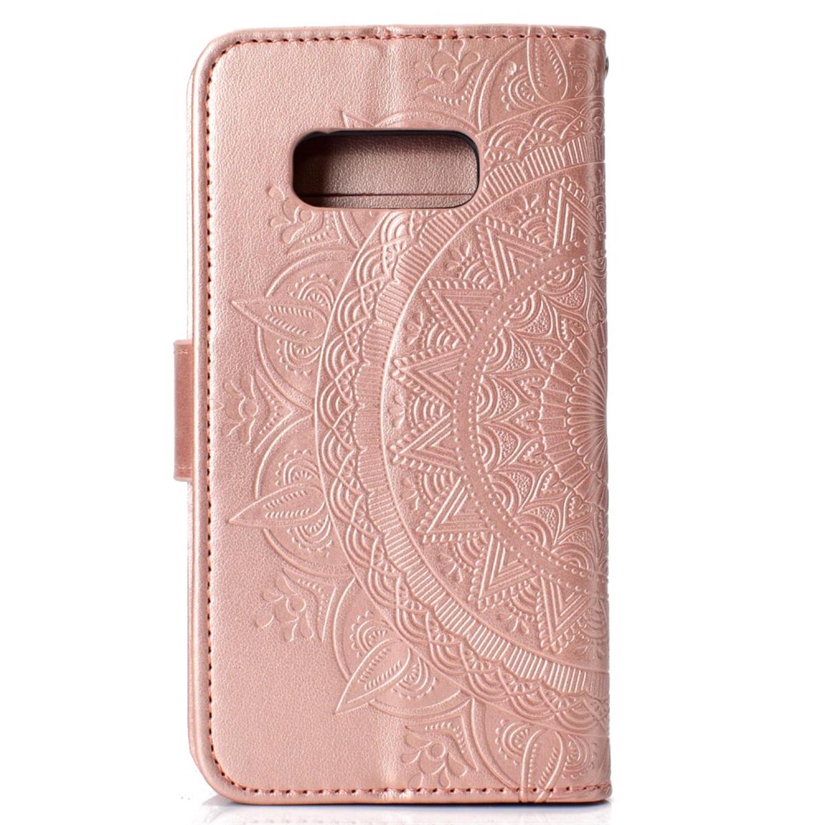 Hülle für Samsung Galaxy S10e Handyhülle Flip Case Schutzhülle Mandala Rosegold