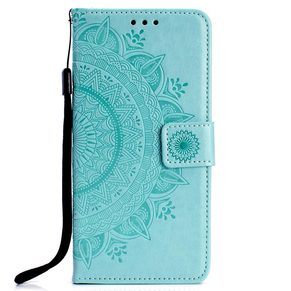 Hülle für Samsung Galaxy S10e Handyhülle Flip Case Cover Schutzhülle Mandala Mint