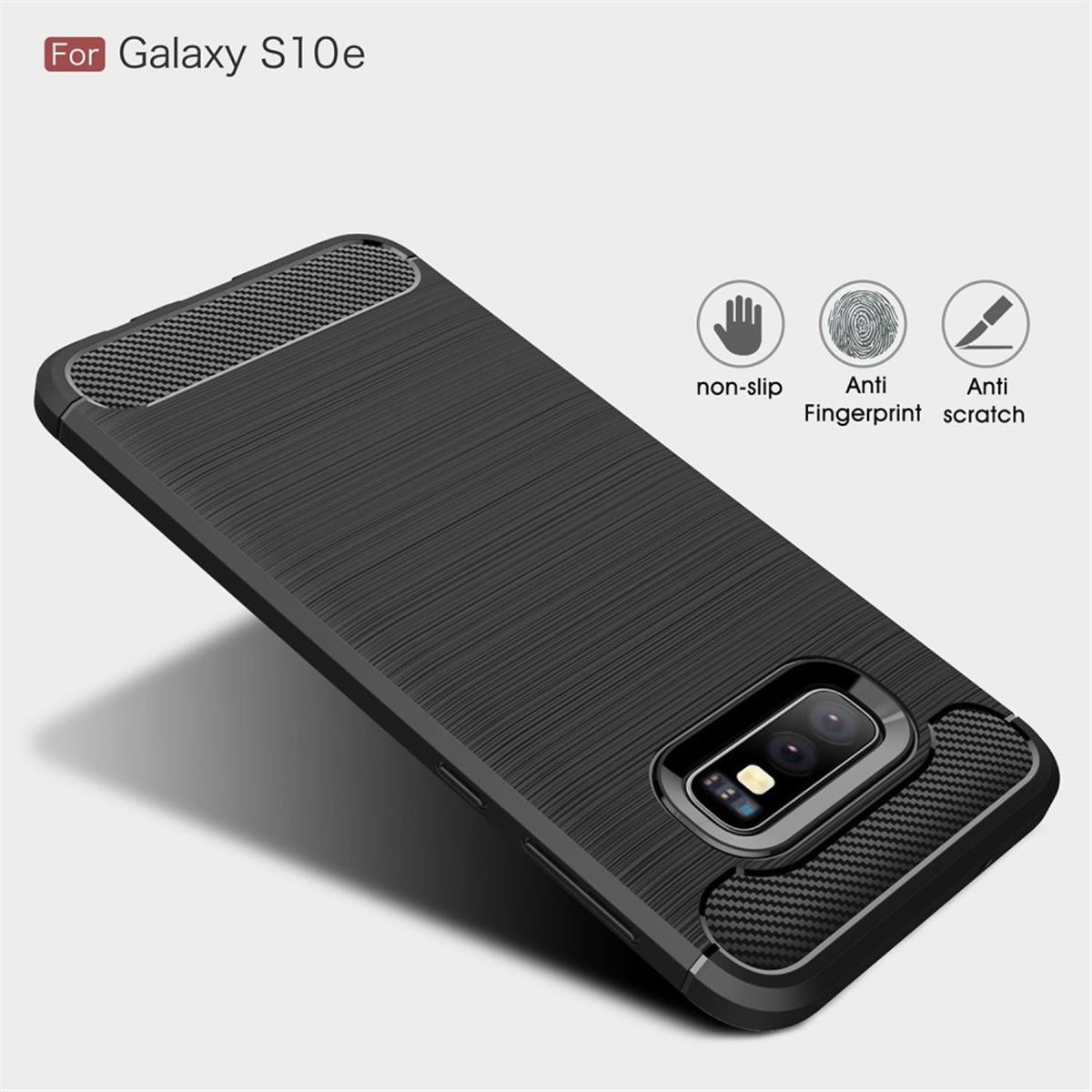 Hülle für Samsung Galaxy S10e Handyhülle Cover Silikon Case Carbon farben