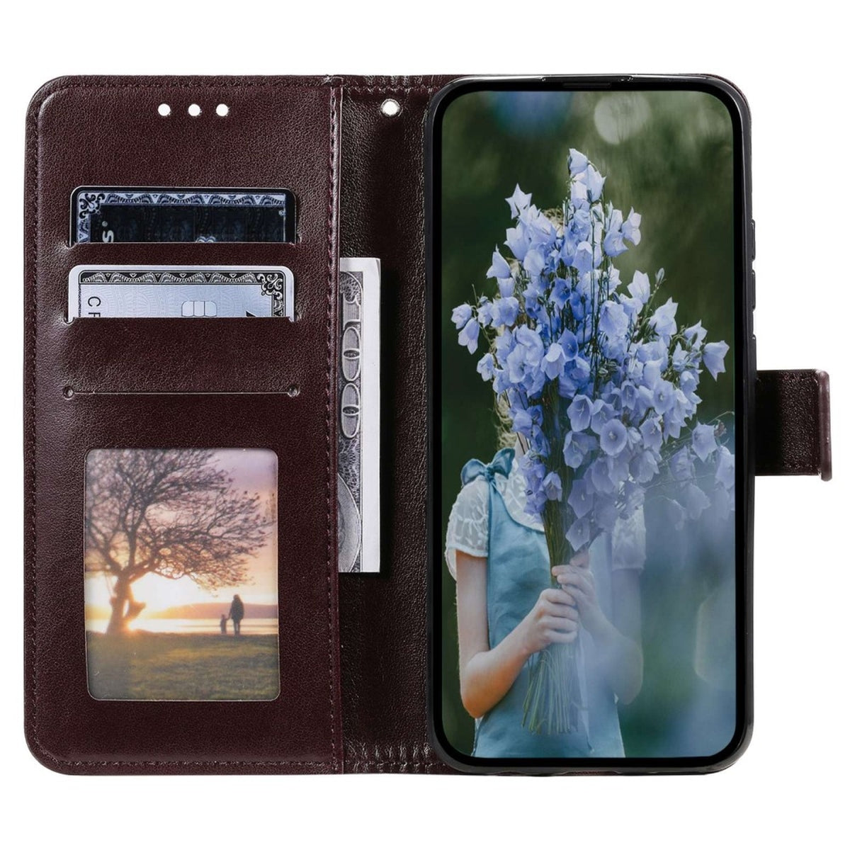 Hülle für Samsung Galaxy S23 Handyhülle Flip Case Cover Etui Mandala Braun