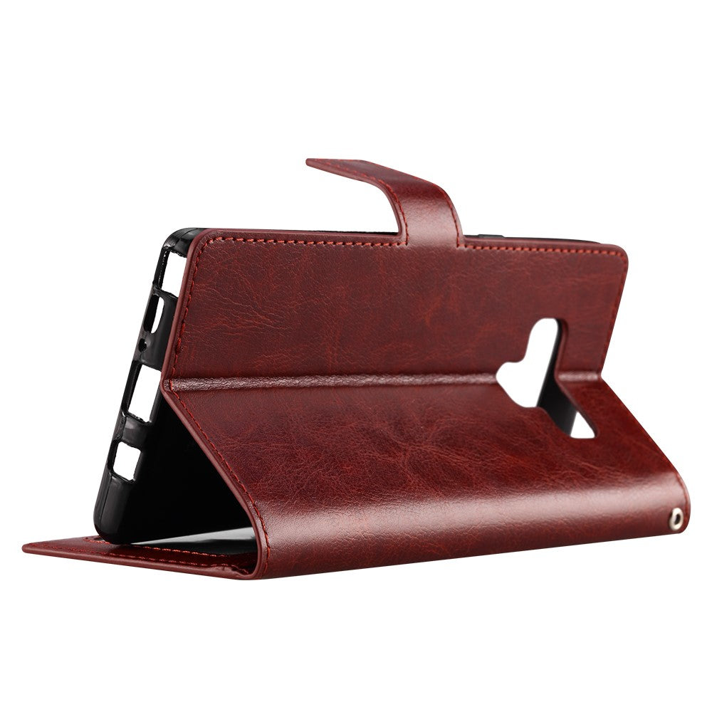 Hülle für Samsung Galaxy Note 9 Handyhülle Flip Case Tasche Cover Etui Braun