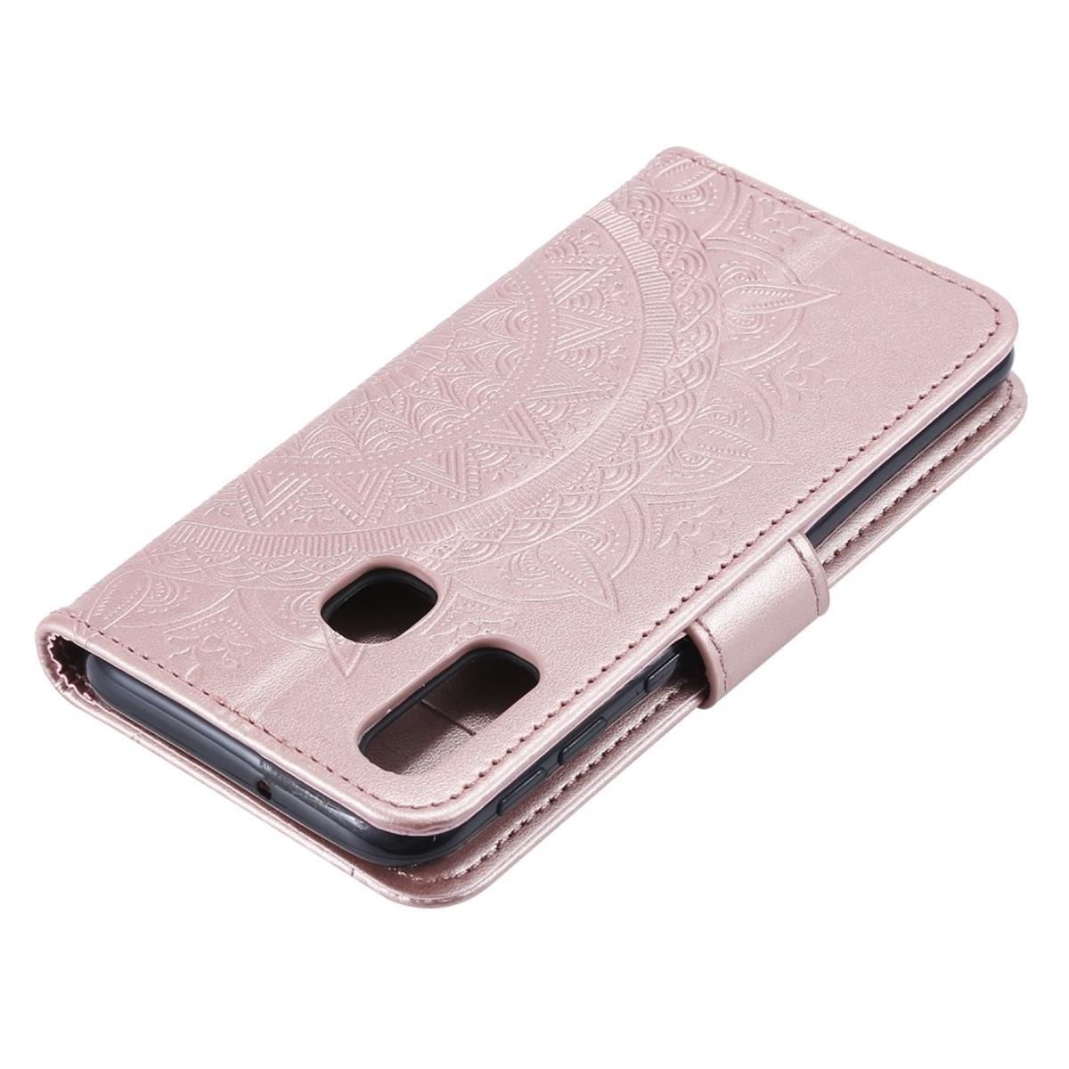 Hülle für Samsung Galaxy A40 Handyhülle Schutz Tasche Flip Case Cover Mandala Rosegold