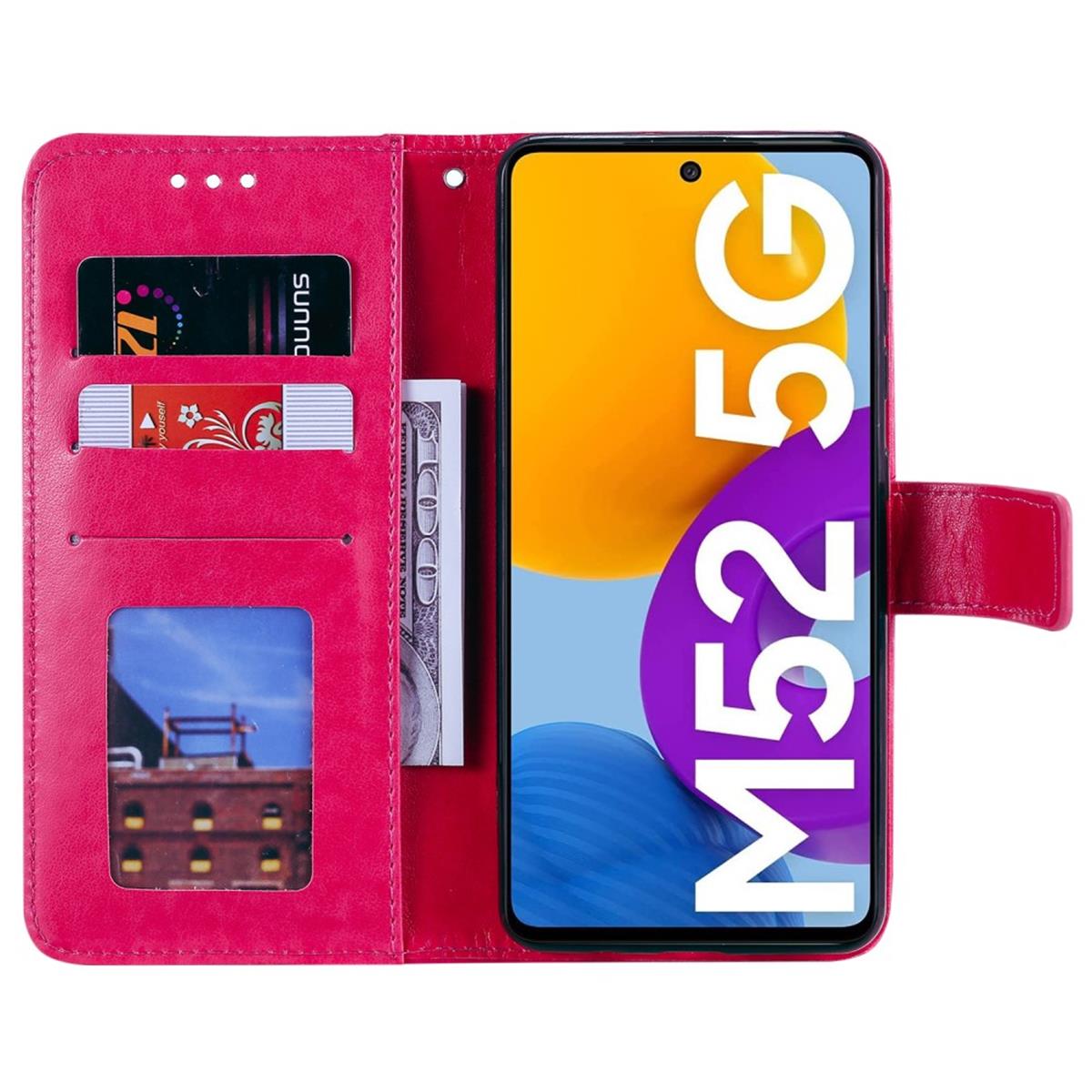 Hülle für Samsung Galaxy M52 5G Handyhülle Flip Case Cover Etui Mandala Pink