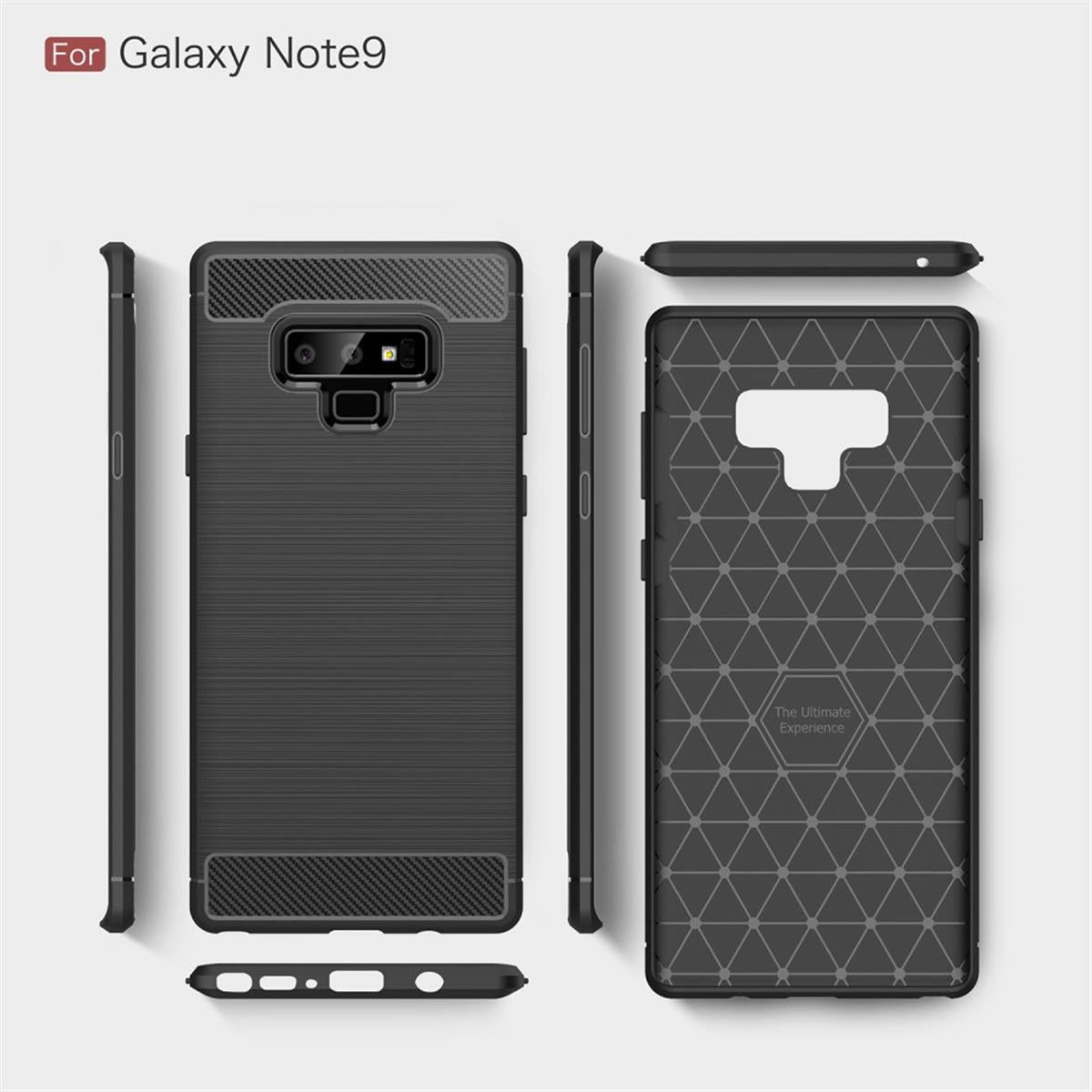 Hülle für Samsung Galaxy Note 9 Handyhülle Case Cover Silikonhülle Carbonfarben