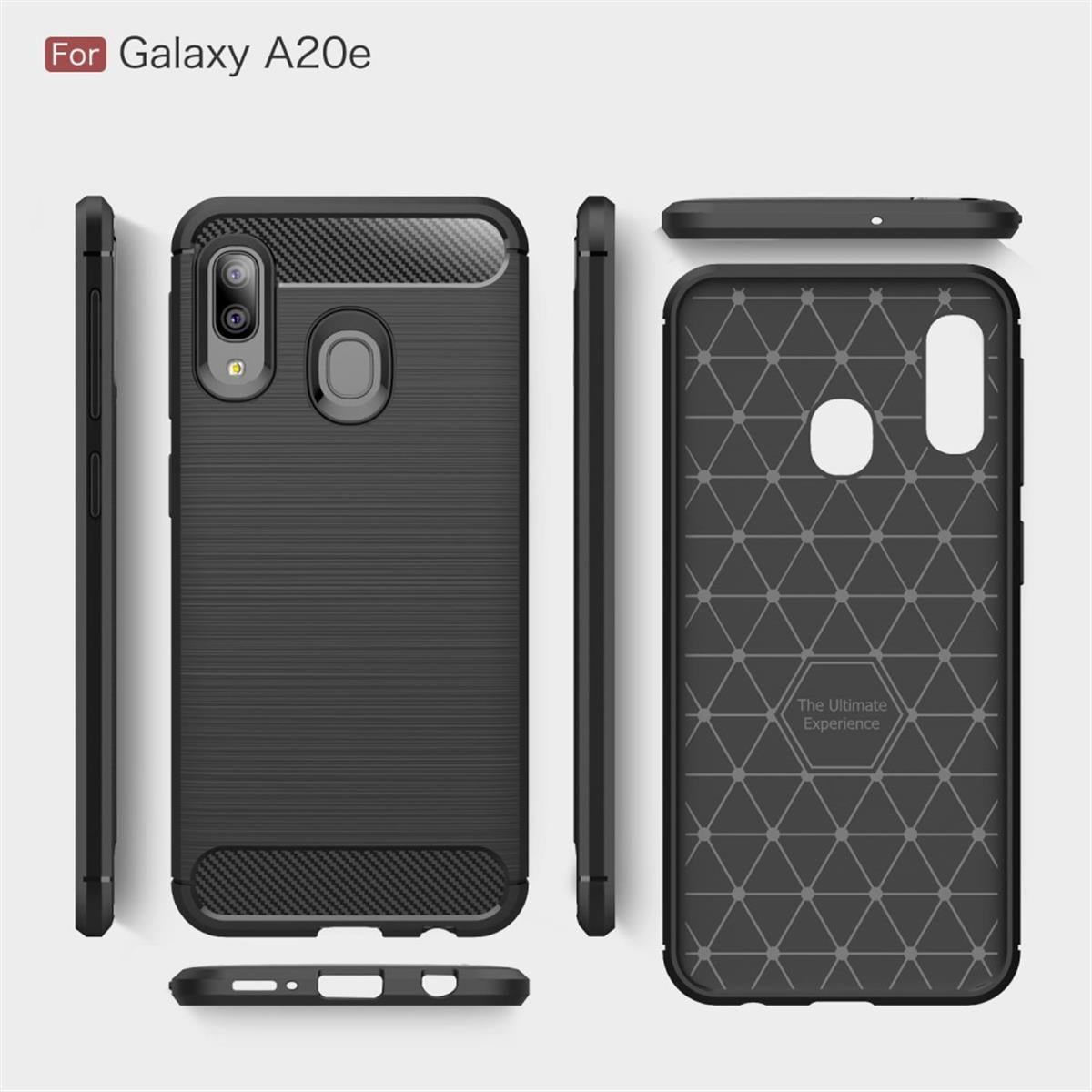 Hülle für Samsung Galaxy A20e Handyhülle Schutzhülle Silikon Case Carbon farben