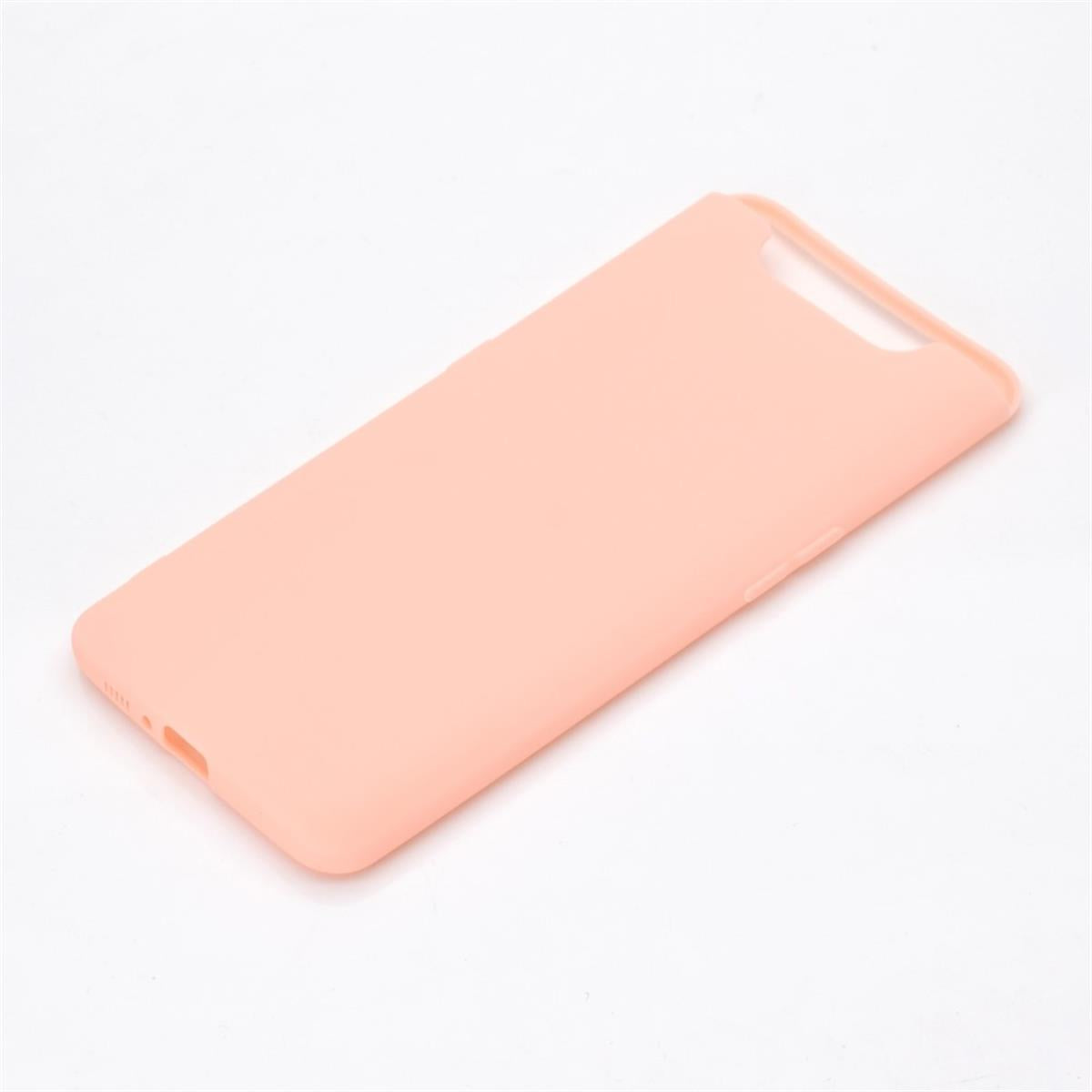 Hülle für Samsung Galaxy A80 Handyhülle Silikon Cover Schutzhülle Tasche Case matt Rosa