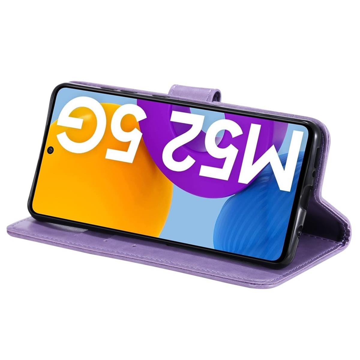 Hülle für Samsung Galaxy M52 5G Handyhülle Flip Case Cover Etui Mandala Lila