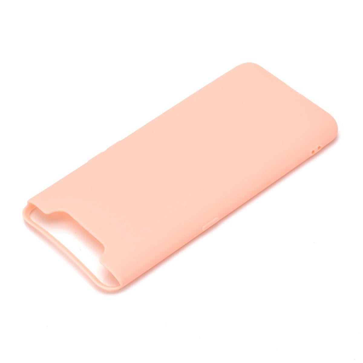 Hülle für Samsung Galaxy A80 Handyhülle Silikon Cover Schutzhülle Tasche Case matt Rosa