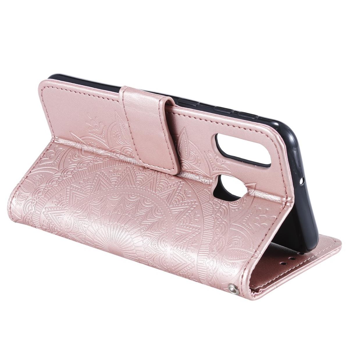 Hülle für Samsung Galaxy A40 Handyhülle Schutz Tasche Flip Case Cover Mandala Rosegold