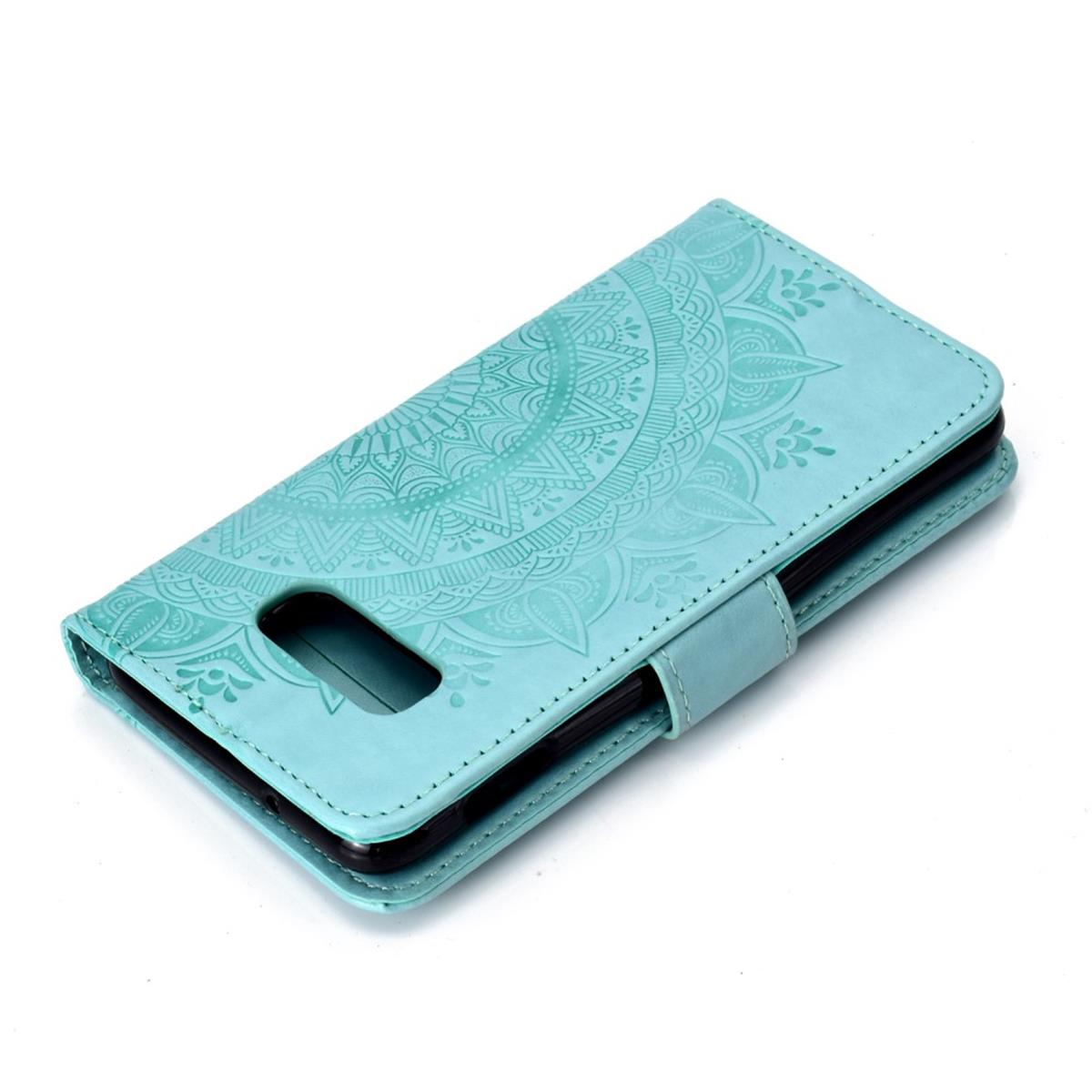 Hülle für Samsung Galaxy S10e Handyhülle Flip Case Cover Schutzhülle Mandala Mint