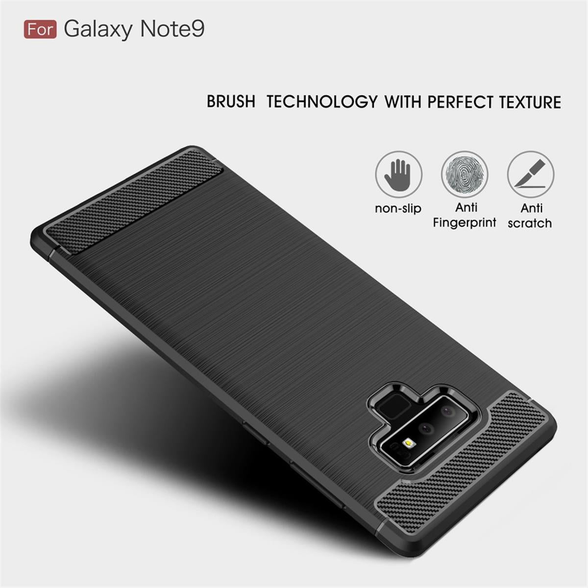 Hülle für Samsung Galaxy Note 9 Handyhülle Case Cover Silikonhülle Carbonfarben