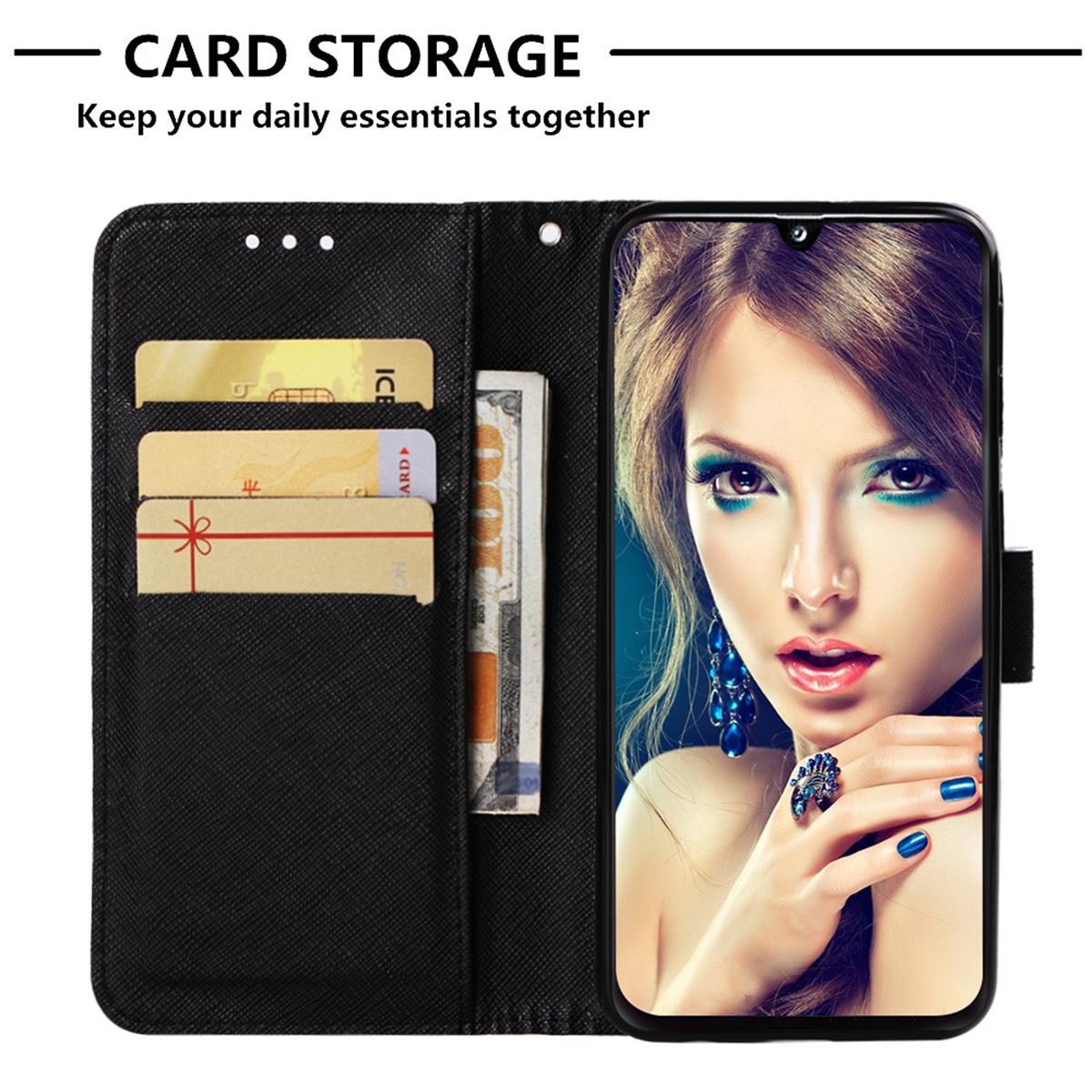 Hülle für Samsung Galaxy A40 Handyhülle Case Etui Cover Motiv Totenkopf schwarz