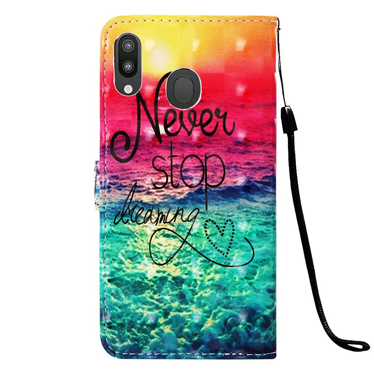 Hülle für Samsung Galaxy M20 Handyhülle Schutzhülle Cover Motiv Case Never stop