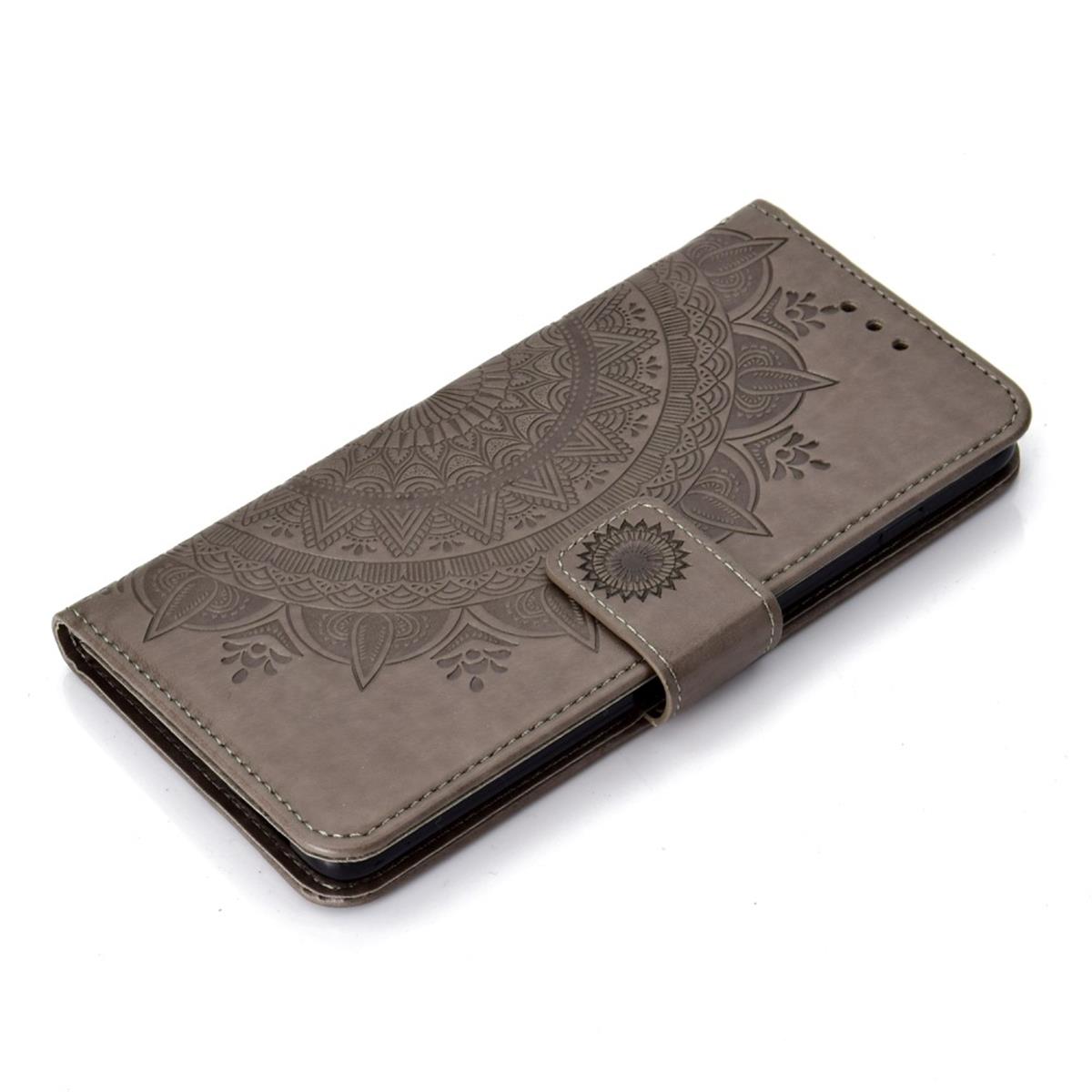 Hülle für Samsung Galaxy Note 8 Handy Tasche Flip Case Cover Etui Mandala Grau