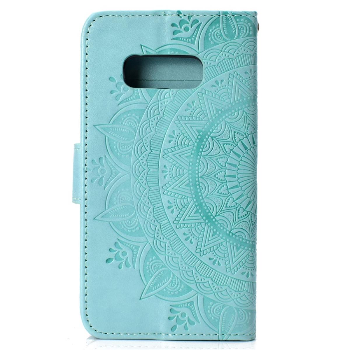 Hülle für Samsung Galaxy S10e Handyhülle Flip Case Cover Schutzhülle Mandala Mint