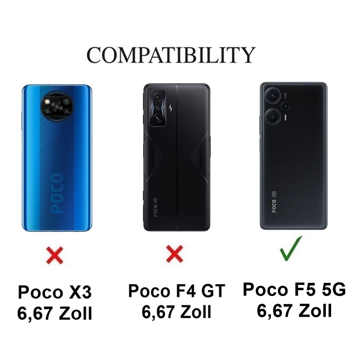 Hülle für Xiaomi Poco F5 5G/Redmi Note 12 Turbo Handy Silikon Cover Carbonfarben