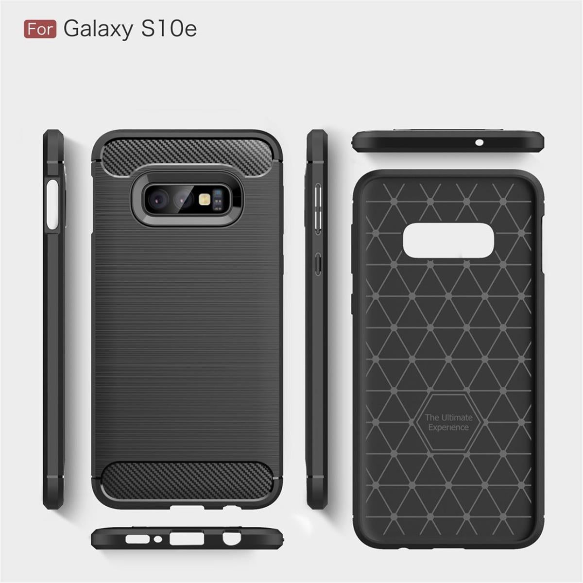 Hülle für Samsung Galaxy S10e Handyhülle Cover Silikon Case Carbon farben