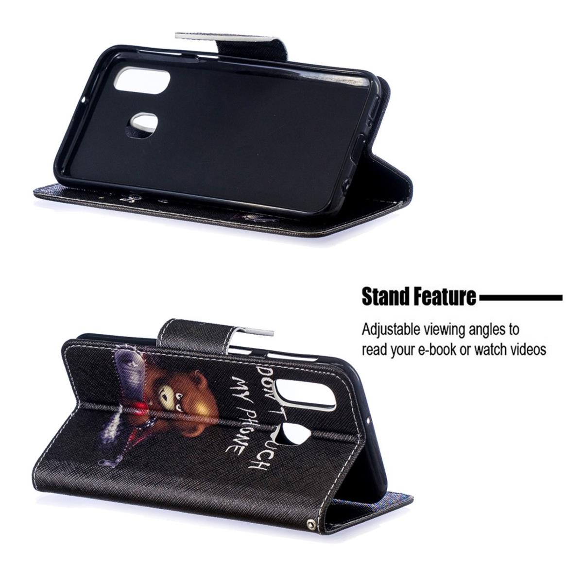 Hülle für Samsung Galaxy A40 Handyhülle Schutztasche Flip Cover Motiv Case Bär