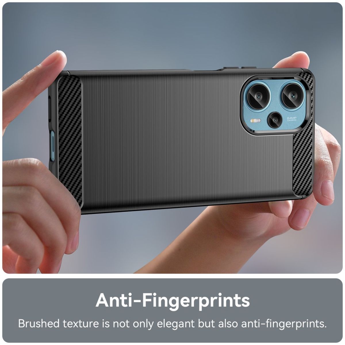 Hülle für Xiaomi Poco F5 5G/Redmi Note 12 Turbo Handy Silikon Cover Carbonfarben