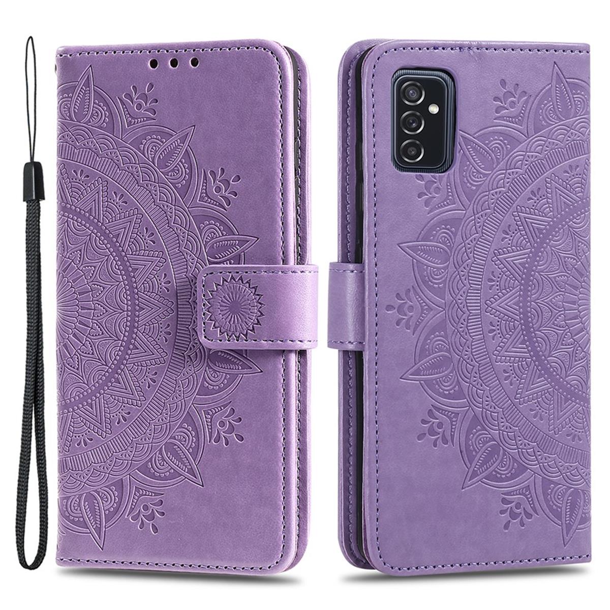 Hülle für Samsung Galaxy M52 5G Handyhülle Flip Case Cover Etui Mandala Lila
