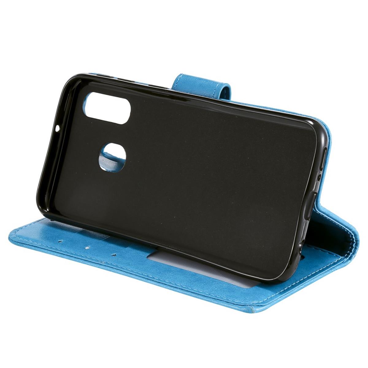 Hülle für Samsung Galaxy A40 Handyhülle Schutz Tasche Flip Case Etui Cover Mandala Blau