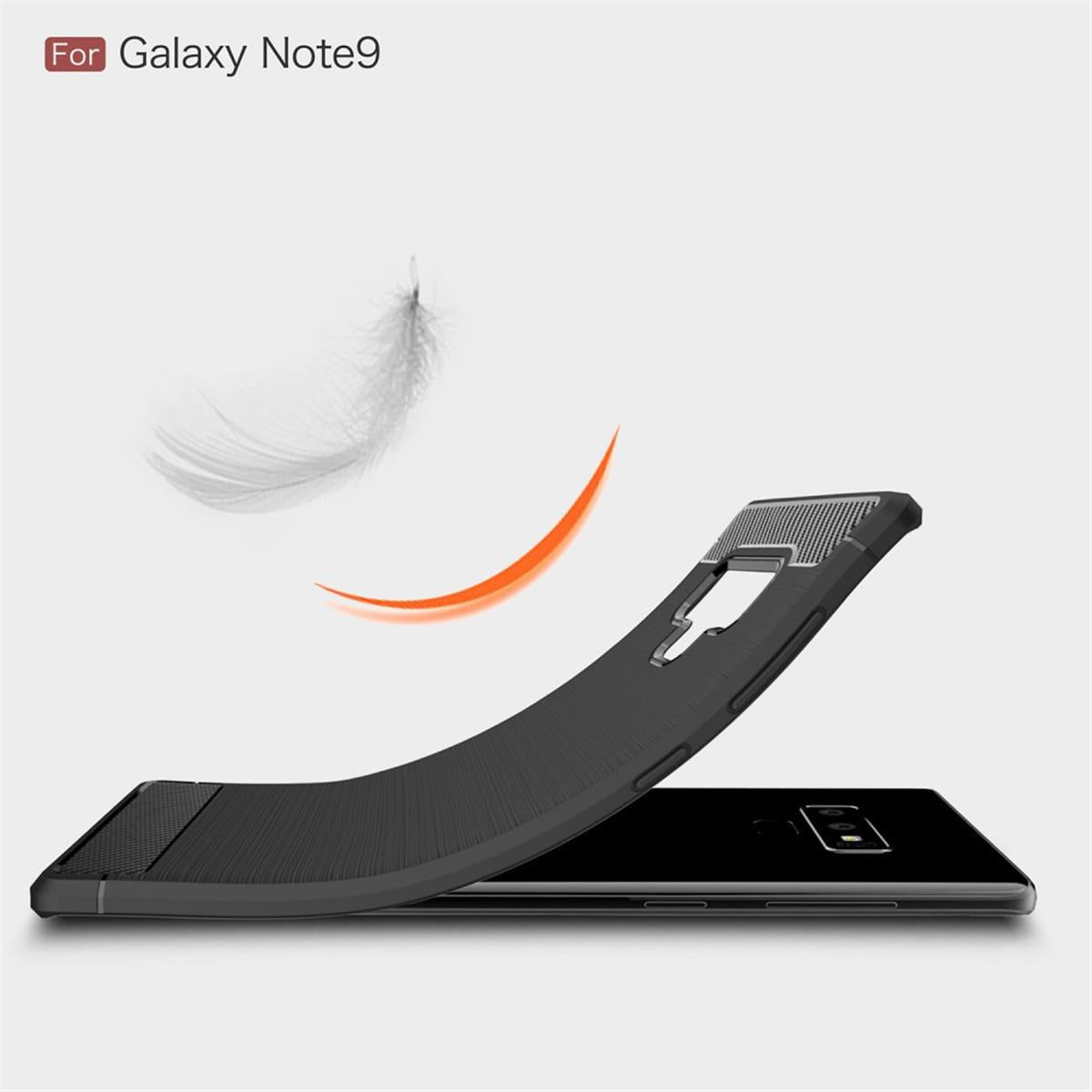 Hülle für Samsung Galaxy Note 9 Handyhülle Case Cover Silikonhülle Carbonfarben
