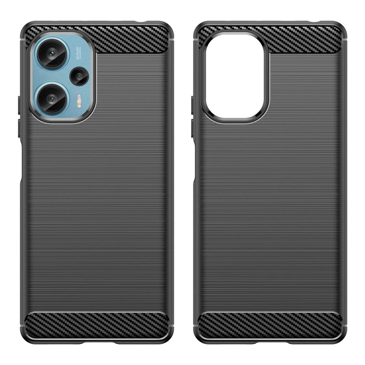 Hülle für Xiaomi Poco F5 5G/Redmi Note 12 Turbo Handy Silikon Cover Carbonfarben