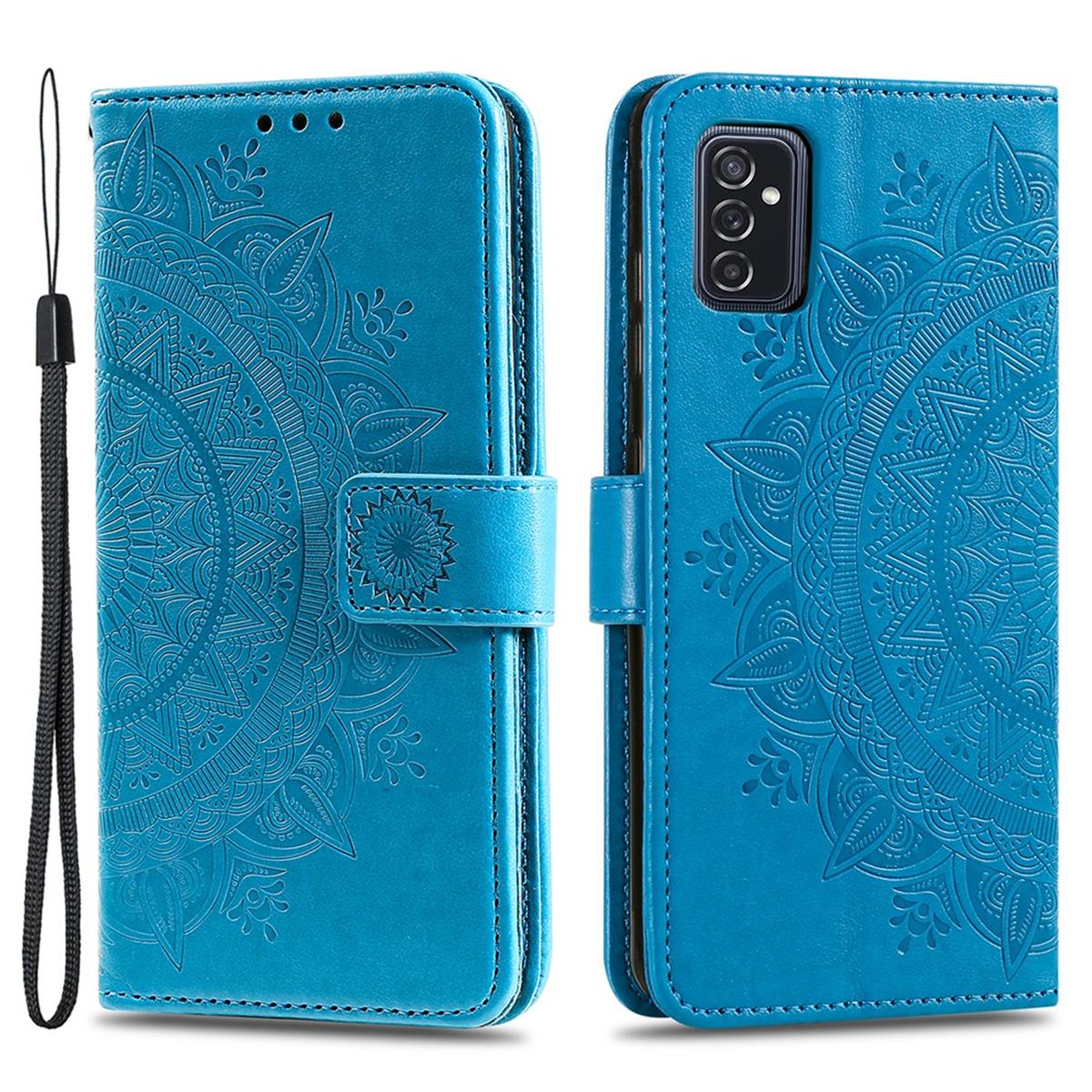 Hülle für Samsung Galaxy M52 5G Handyhülle Flip Case Cover Etui Mandala Blau