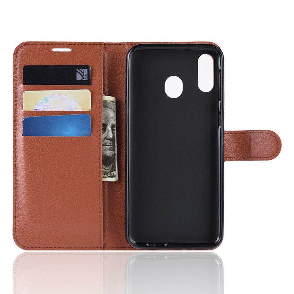 Hülle für Samsung Galaxy M20 Handyhülle Flip Case Schutzhülle Cover Tasche Braun