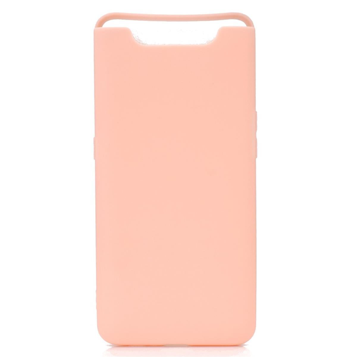 Hülle für Samsung Galaxy A80 Handyhülle Silikon Cover Schutzhülle Tasche Case matt Rosa