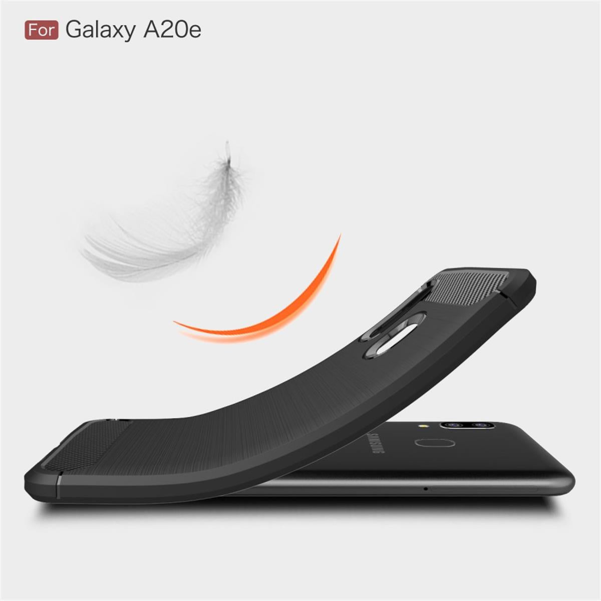 Hülle für Samsung Galaxy A20e Handyhülle Schutzhülle Silikon Case Carbon farben